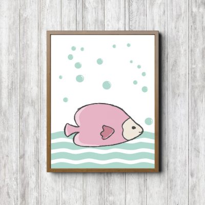 Mint & Pink Fish Nautical Nursery