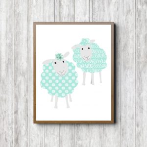 Mint Patterns Sheep Printable
