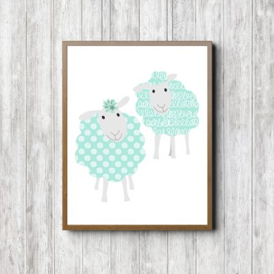 Mint Patterns Sheep Printable