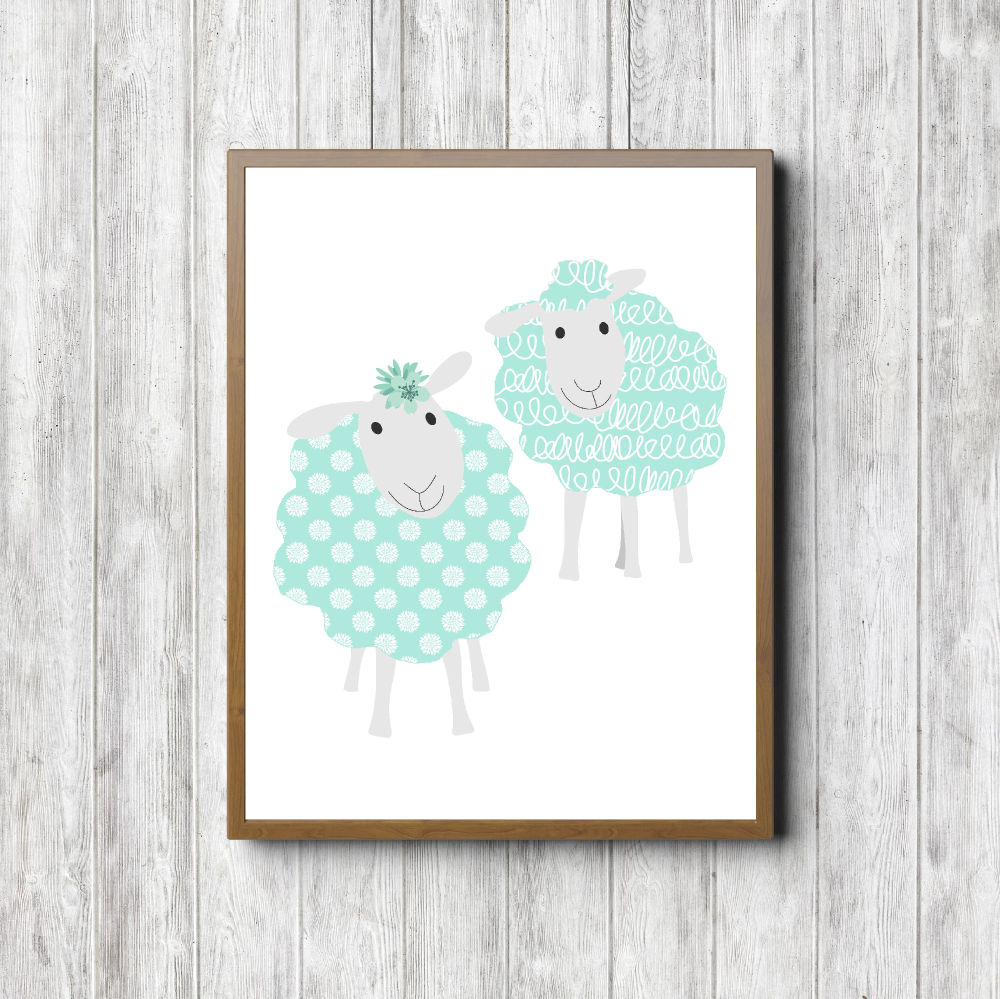 Mint Patterns Sheep Printable