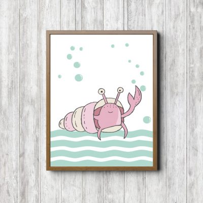 Mint & Pink Sea Shell Animal Printable