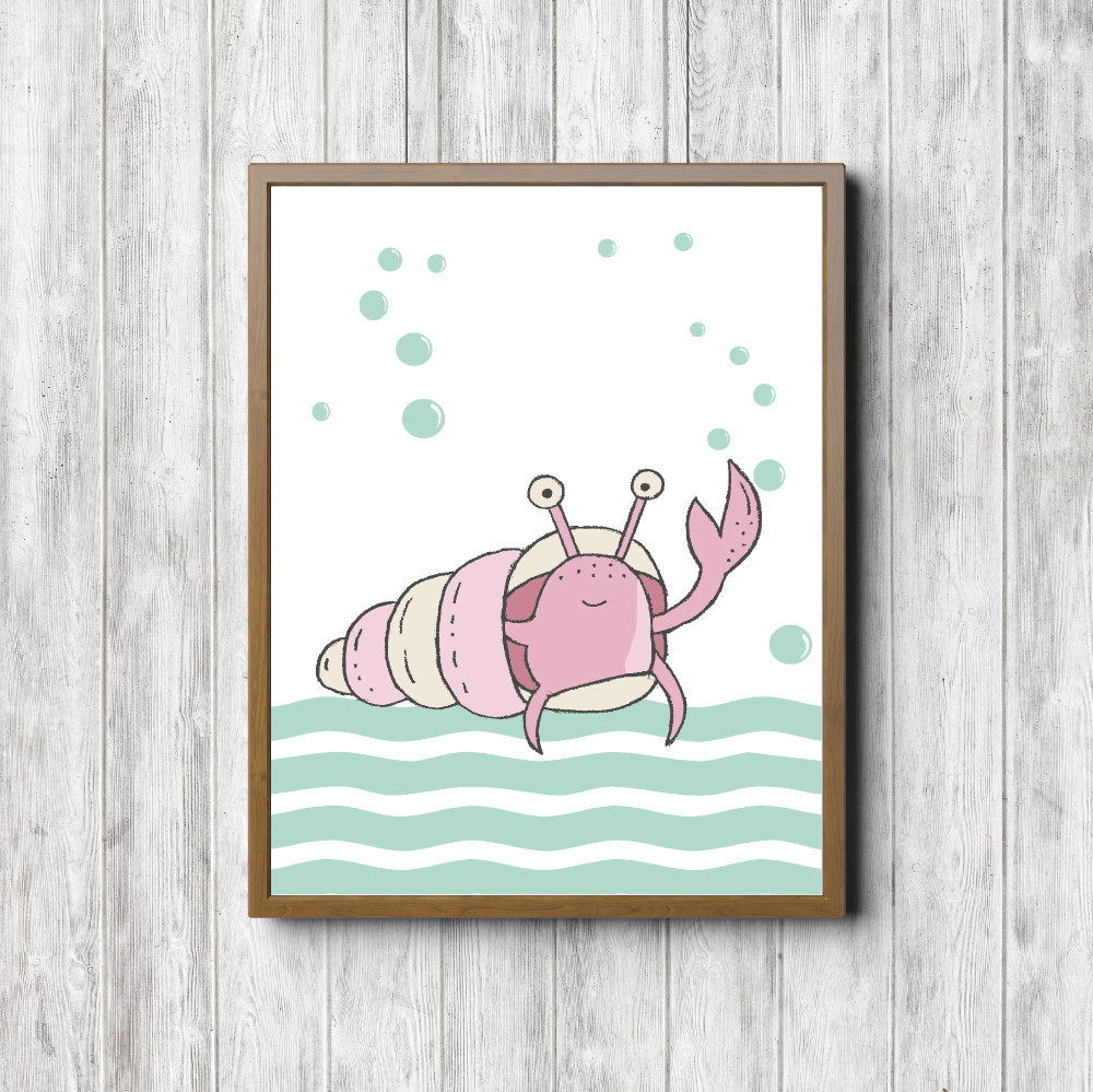 Mint & Pink Sea Shell Animal Printable