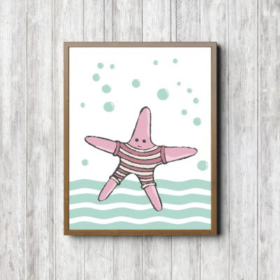 Mint & Pink Starfish Nursery Printable