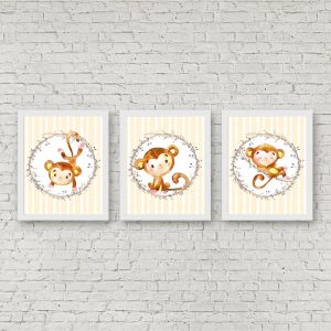 Watercolor Baby Monkeys Printable Set