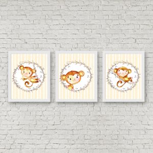 Watercolor Monkeys Printable Set