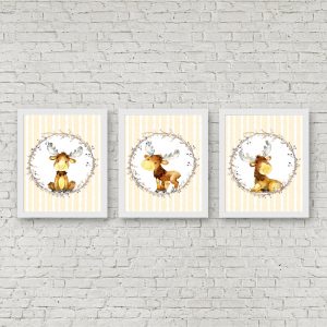 Watercolor Baby Moose Printable Set