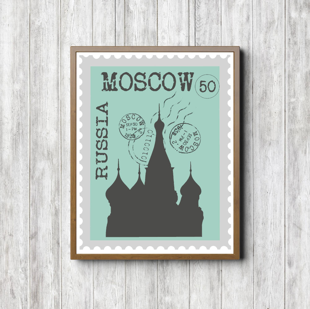Mint Moscow Printable Postage Stamp