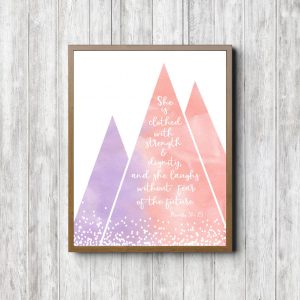 Proverbs 31:25 Mountains Printable