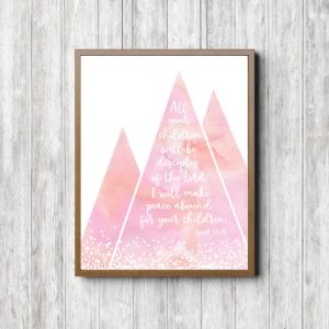 Isaiah 54:13 Mountains Scripture Printable