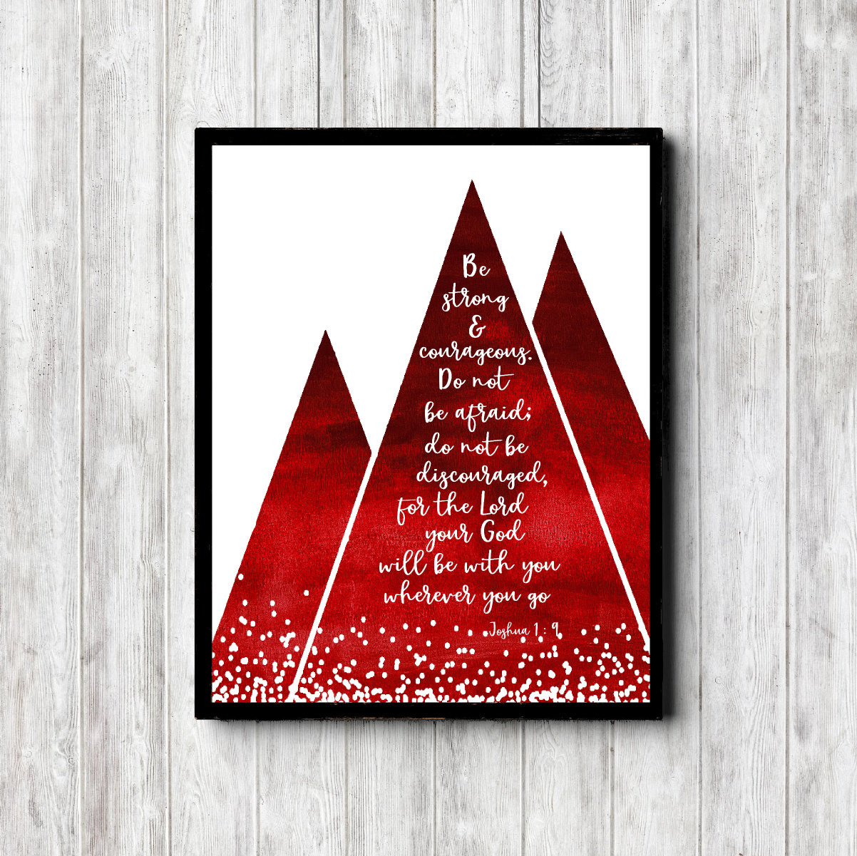 Joshua 1:9 Red Scripture Printable
