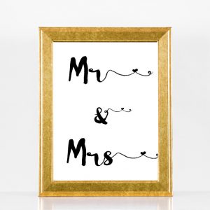 Mr & Mrs Minimalist Wedding Sign