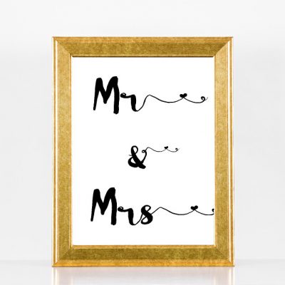 Mr & Mrs Minimalist Wedding Sign