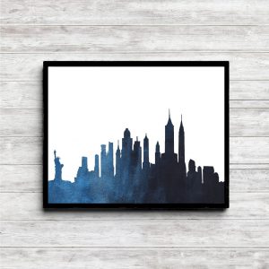 Blue New York Skyline Printable