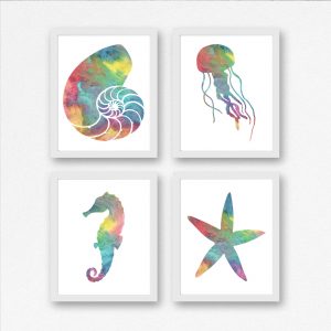 Rainbow Watercolor Nautical Printables