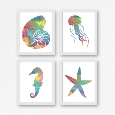 Rainbow Watercolor Nautical Printables