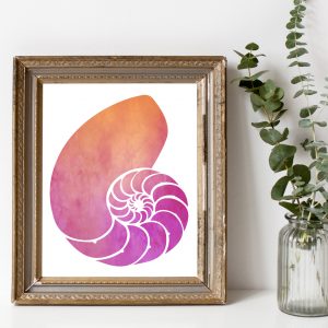 Pink & Orange Nautilus Shell Printable