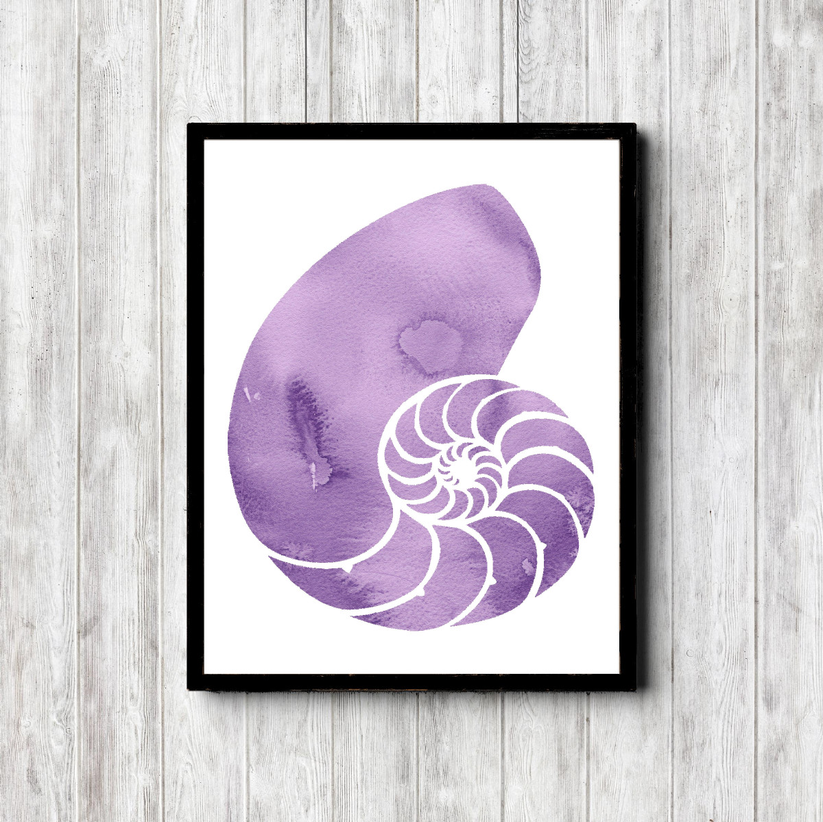 Purple Watercolor Nautilus Shell Printable