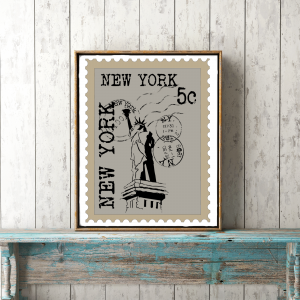 New York Printable Postage Stamp