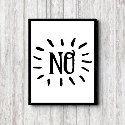 NO - Black & White Printable