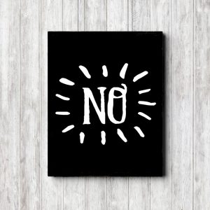NO - Black Minimalist Printable