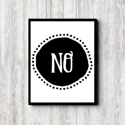 NO - Monotone Printable Poster