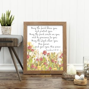 Numbers 6:24-26 Rustic Flowers Printable