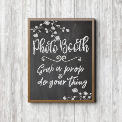 Photo Booth Chalkboard Wedding Sign