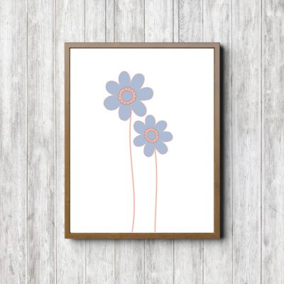 Printable Purple Nursery Flowers