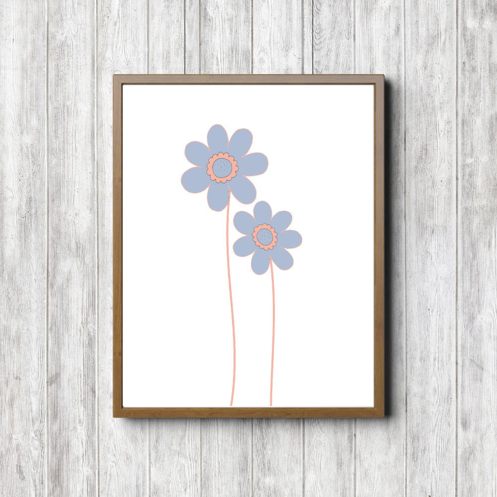 Printable Purple Nursery Flowers