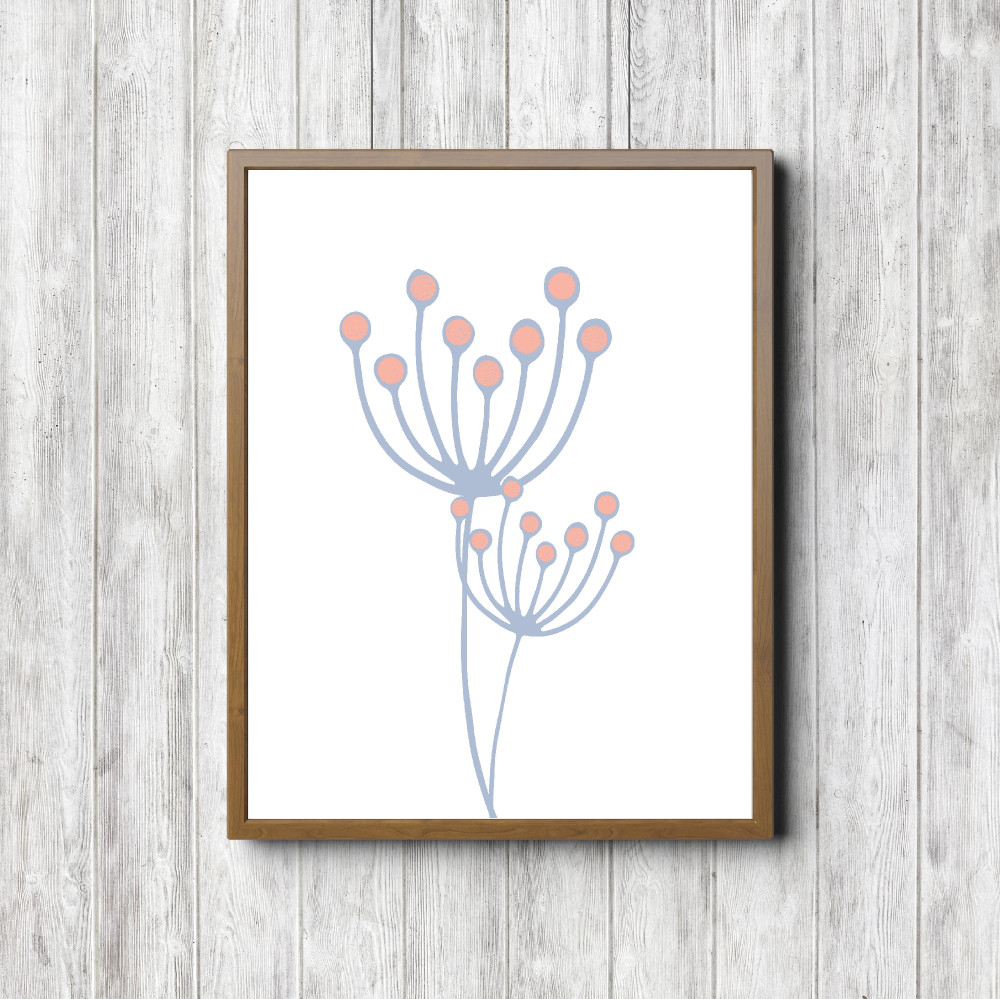 Purple Pincushion Flower Printable Decor