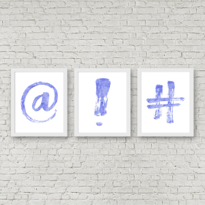 Periwinkle Watercolor Punctuation Printables