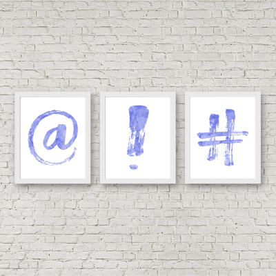 Periwinkle Watercolor Punctuation Printables