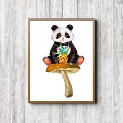 Pineapple Panda On Mushroom Printable