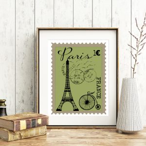 Paris Printable Postage Stamp