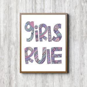 Girls Rule Pastel Patterns Printable