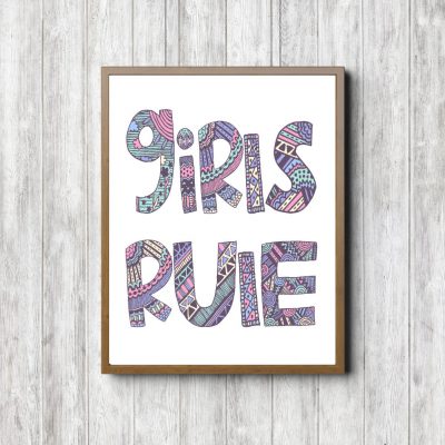 Girls Rule Pastel Patterns Printable