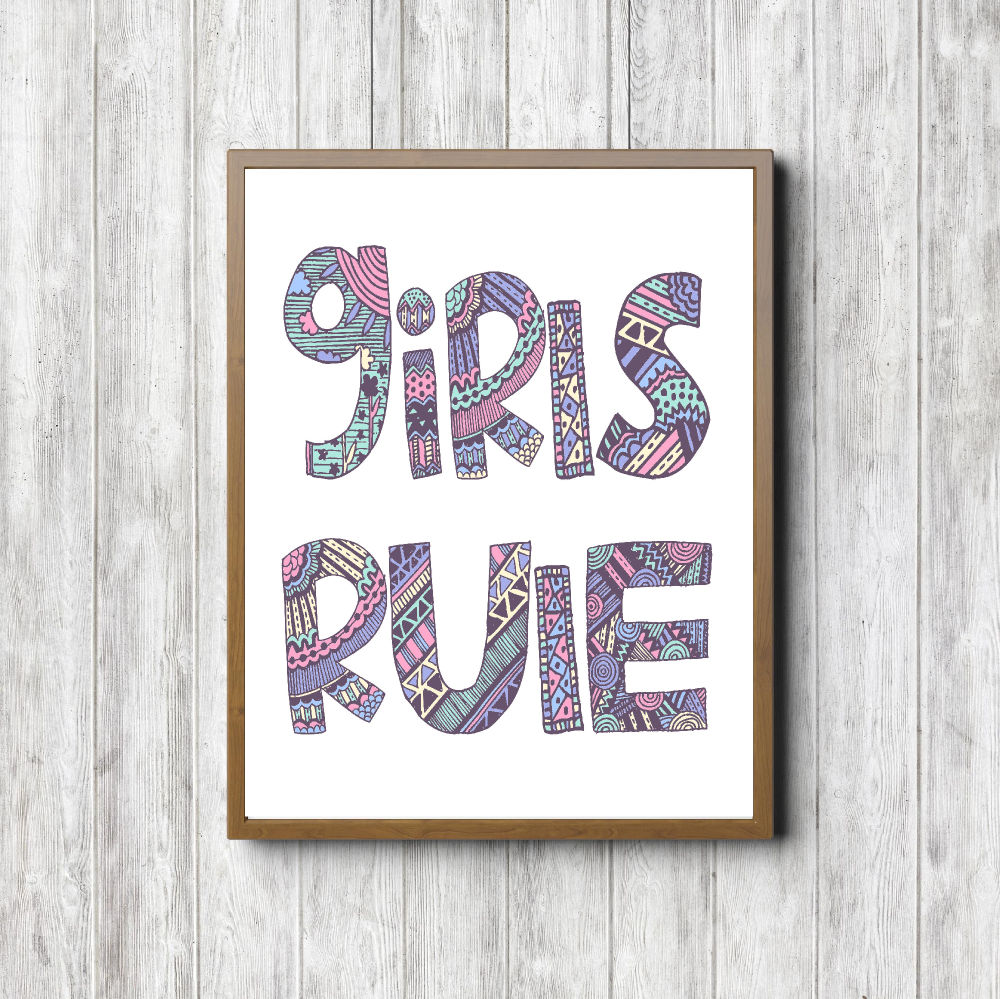 Girls Rule Pastel Patterns Printable