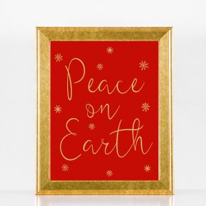 Red Peace On Earth Printable