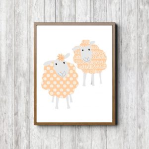 Peach Patterns Sheep Printable