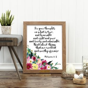Philippians 4:8 Wreath Scripture Printable