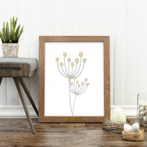 Gray Pincushion Flower Printable Decor