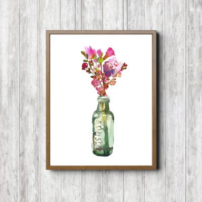 Pink Bouquet Printable Bathroom Poster