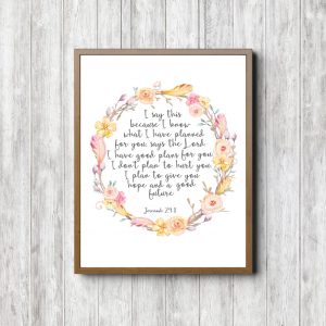 Jeremiah 29:11 Pink Wreath Scripture