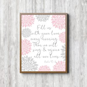 Psalm 19:14 Pink Flowers Printable