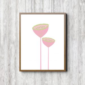 Printable Pink Pincushion Flowers