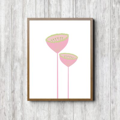 Printable Pink Pincushion Flowers