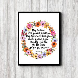 Numbers 6:24-26 Colorful Wreath Printable