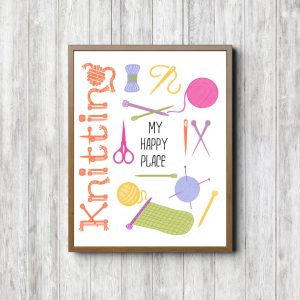 Knitting My Happy Place Decor