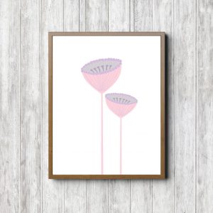 Printable Pink & Purple Pincushion Flowers