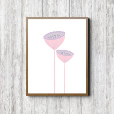 Printable Pink & Purple Pincushion Flowers
